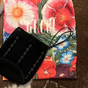 Gucci Multicolor Floral Bag with Black Pouch